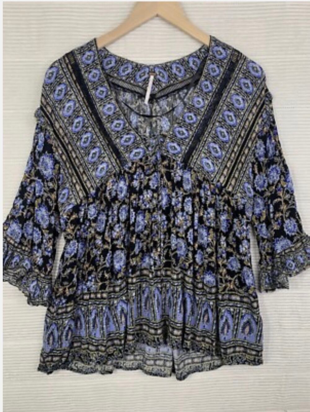 Free People Moonlight Dance Floral Boho Tunic Dress L